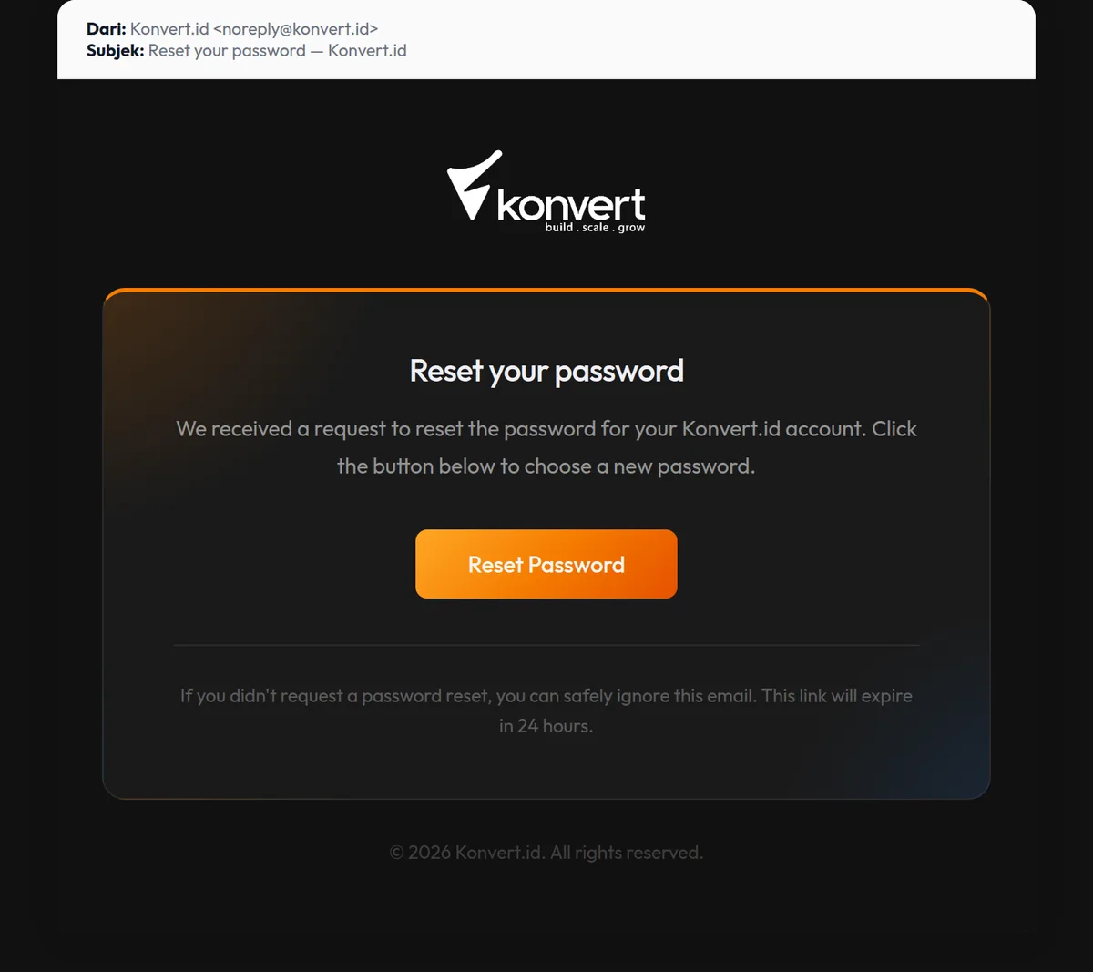 Email password recovery